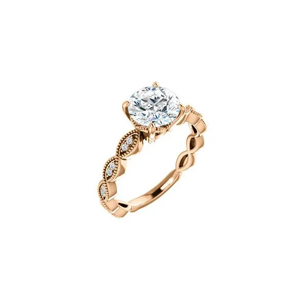 Rose 14 Karat Infinity-Inspired Ring Mounting Enhancery Jewelers San Diego, CA