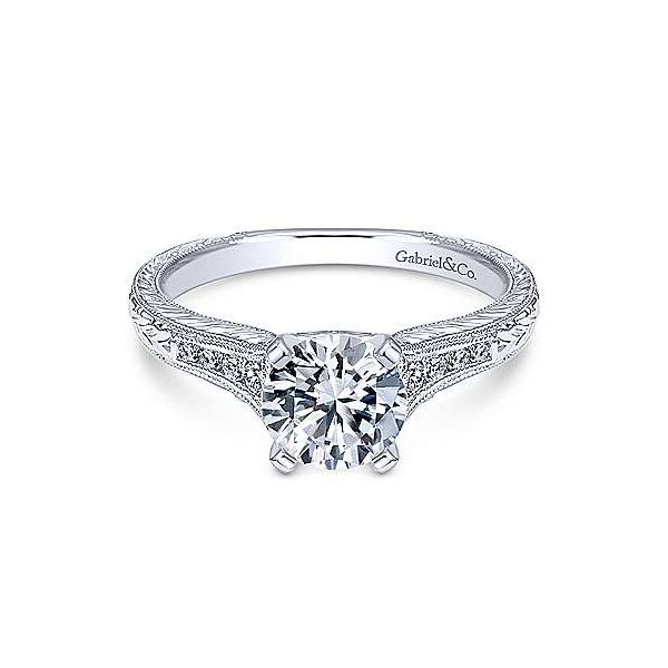 Gabriel & Co ER10276 .14K White Gold Diamond Engagement Ring Mounting Enhancery Jewelers San Diego, CA