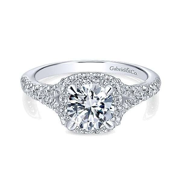 Gabriel ER12623R4  ,14K White Gold Diamond Engagement Ring Enhancery Jewelers San Diego, CA