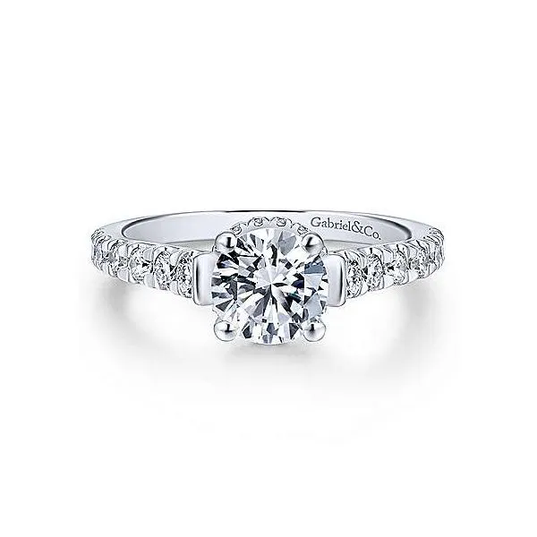Gabriel & Co  ER12679R4  White 14 Karat Diamond Hidden Halo  Engagement Ring Enhancery Jewelers San Diego, CA