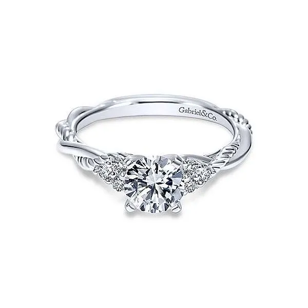 Gabriel & Co.White 14 Karat Twisted Ring Mounting Enhancery Jewelers San Diego, CA