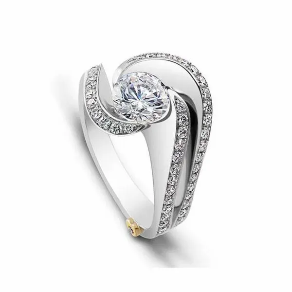 MARK SCHNEIDER BRILLIANCE  15225 Ladies 14 k White Gold Contemporary Bi-Pass  Diamond Engagement Ring Enhancery Jewelers San Diego, CA