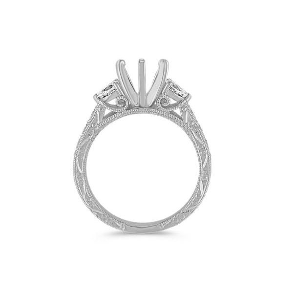Platinum diamond semi-mount ring Image 2 Enhancery Jewelers San Diego, CA