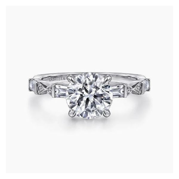 Dariella - 14K White Gold Round Diamond Engagement Ring Mounting Enhancery Jewelers San Diego, CA