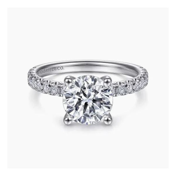 Amira - 14K White Gold Round Diamond Engagement Ring Mounting Enhancery Jewelers San Diego, CA