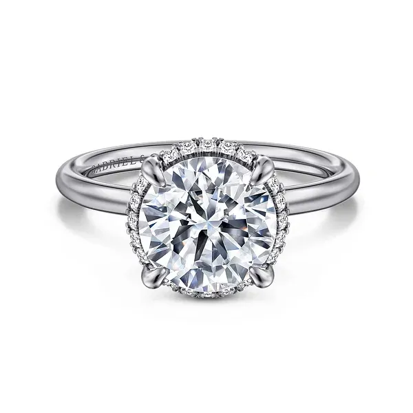 Seattle - 14K White Gold Round Hidden Halo Diamond Engagement Ring 2.5ct Enhancery Jewelers San Diego, CA