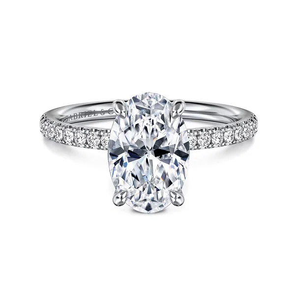 Twain - 14K White Gold Oval Diamond Engagement Ring 2ct Enhancery Jewelers San Diego, CA