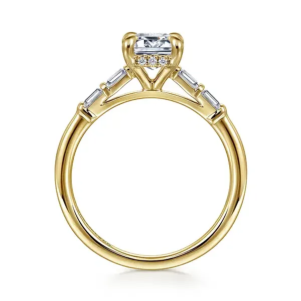 Eva - 14K Yellow Gold Emerald Cut Engagement Ring Image 2 Enhancery Jewelers San Diego, CA