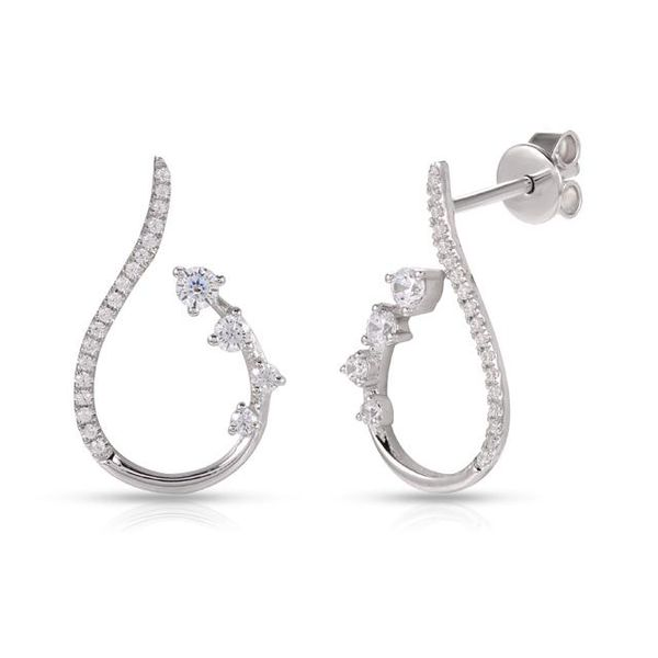White gold diamond earrings Enhancery Jewelers San Diego, CA