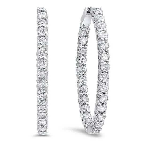 In-Out Diamond Hoop Earrings Enhancery Jewelers San Diego, CA