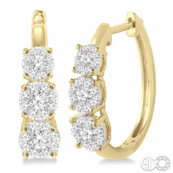 Diamond cluster earrings Enhancery Jewelers San Diego, CA