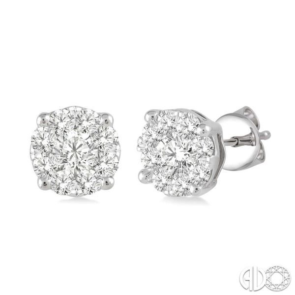 Diamond cluster earrings Enhancery Jewelers San Diego, CA