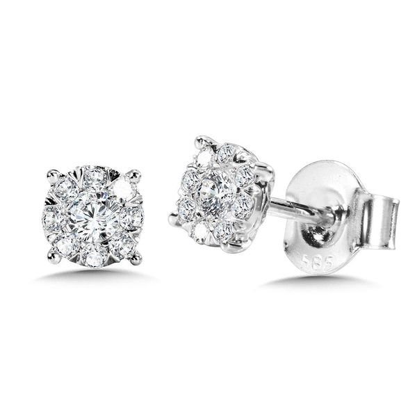 Cluster Diamond Earrings Enhancery Jewelers San Diego, CA