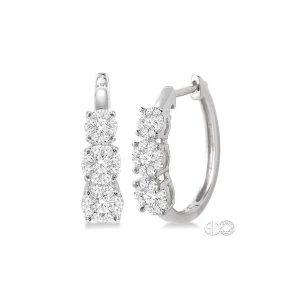 Lovebright Diamond Cluster Huggie Earrings Enhancery Jewelers San Diego, CA