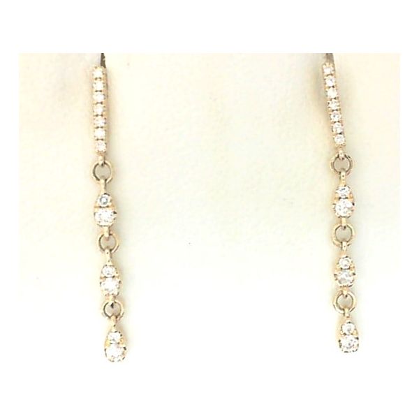 14K Yellow Gold Diamond Drop Earrings Enhancery Jewelers San Diego, CA