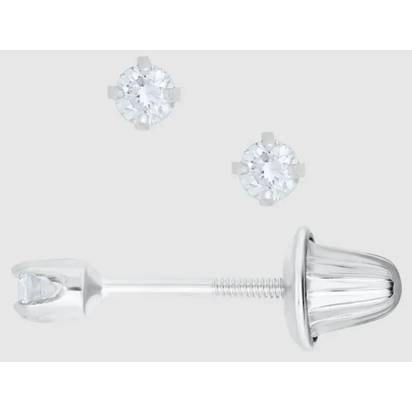 14 Karat white safety back diamond Stud Earrings Enhancery Jewelers San Diego, CA