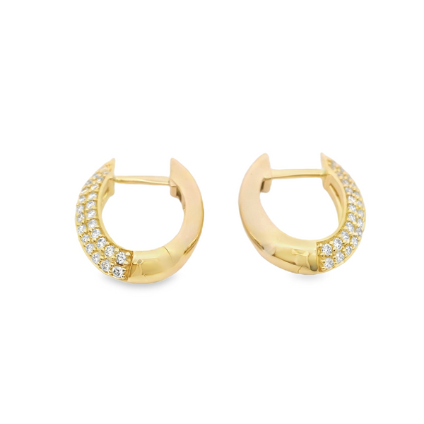 10K Yellow Gold Diamond Huggie Earrings Enhancery Jewelers San Diego, CA
