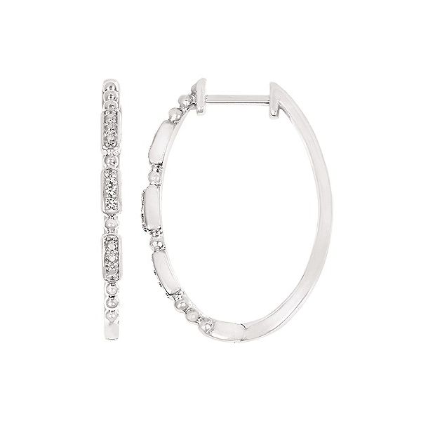 Sterling Silver Diamond Hoop Earrings Enhancery Jewelers San Diego, CA