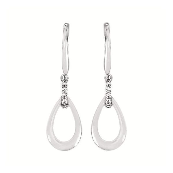 Sterling Silver Diamond Drop Earrings Enhancery Jewelers San Diego, CA