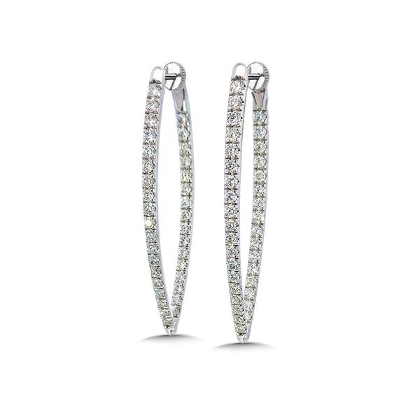 Diamond Chevron Hoope Earrings Enhancery Jewelers San Diego, CA