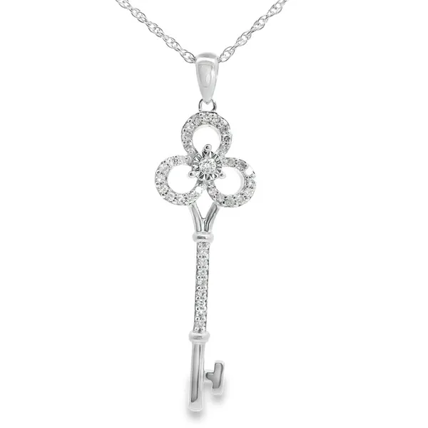 Silver Key Pendant With Diamonds Enhancery Jewelers San Diego, CA