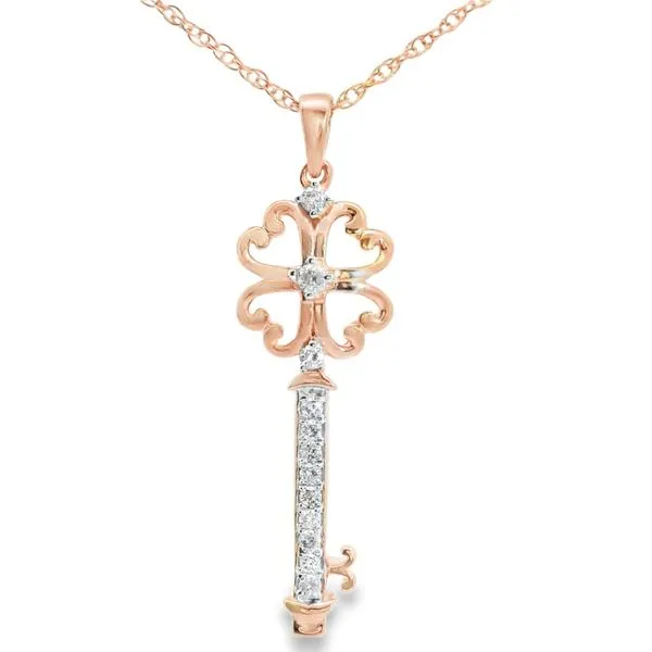 Diamond Key Pendant With Chain Enhancery Jewelers San Diego, CA