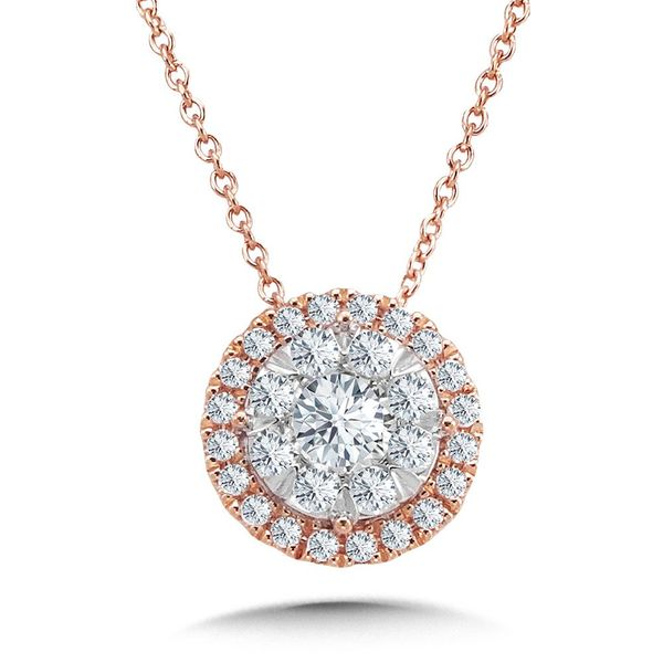 Diamond Cluster Halo Necklace Enhancery Jewelers San Diego, CA
