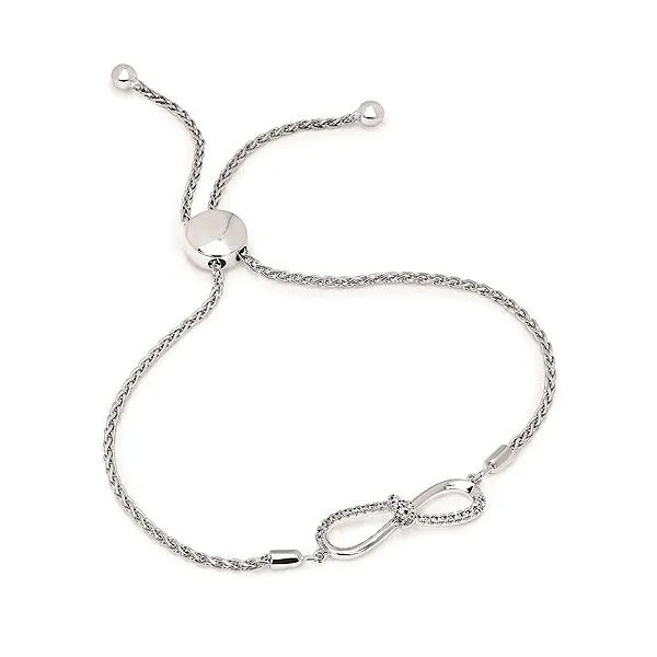 Diamond infinity store bolo bracelet