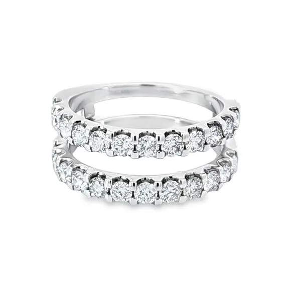 14k White Gold Diamond Ring Guard Enhancery Jewelers San Diego, CA