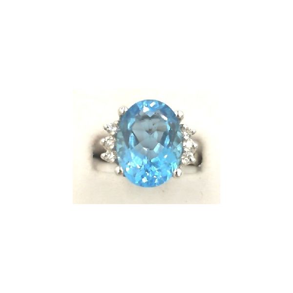 Blue topaz and diamond ring Enhancery Jewelers San Diego, CA