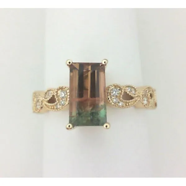 Watermelon Tourmaline and Diamond Ring Enhancery Jewelers San Diego, CA