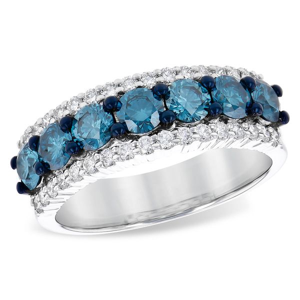 Blue Diamond and White Diamond Ring Enhancery Jewelers San Diego, CA