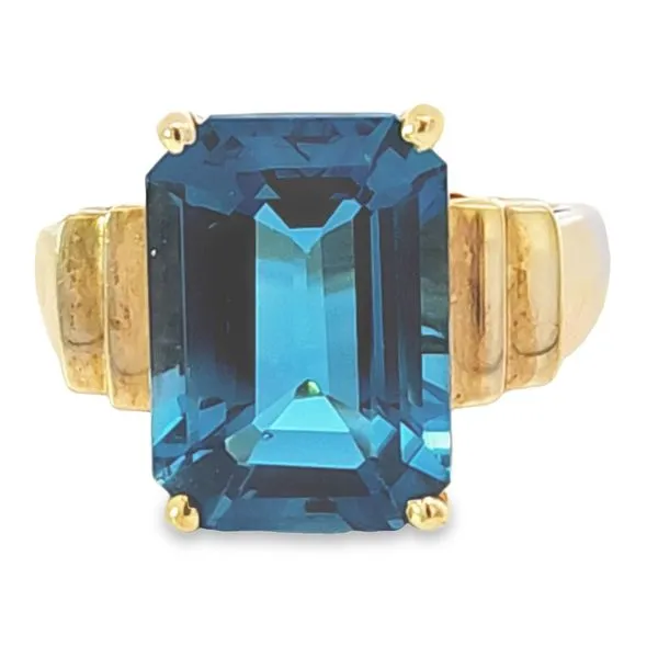Estate Yellow 10 Karat Blue Topaz Fashion Ring Enhancery Jewelers San Diego, CA