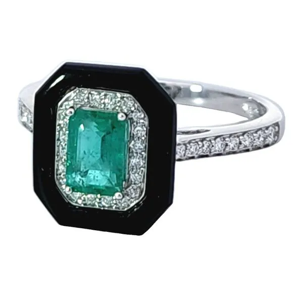 14K Emerald, Onyx and Diamond Ring Enhancery Jewelers San Diego, CA