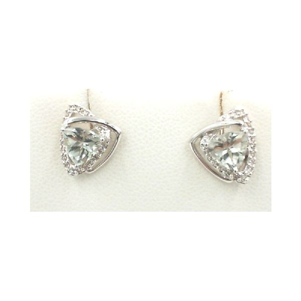 Green amethyst earrings Enhancery Jewelers San Diego, CA