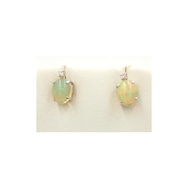 Opal and diamond earrings Enhancery Jewelers San Diego, CA