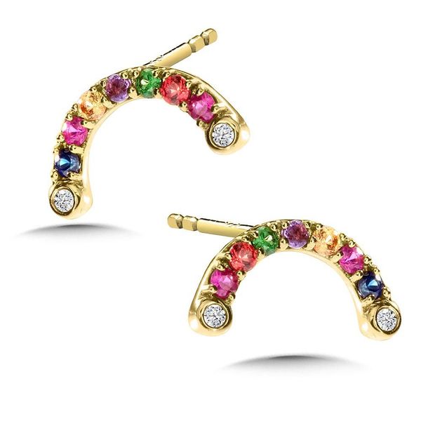 Rainbow Multi Colored Stone Earring Enhancery Jewelers San Diego, CA