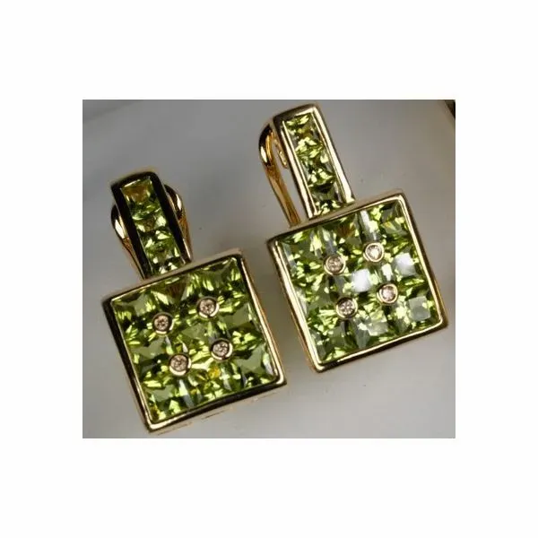 Peridot and Diamond Earrings Enhancery Jewelers San Diego, CA