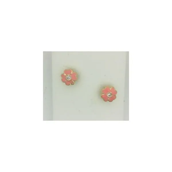 Children's Pink Flower Earrings Enhancery Jewelers San Diego, CA