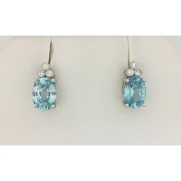 Blue Zircon Earrings Enhancery Jewelers San Diego, CA