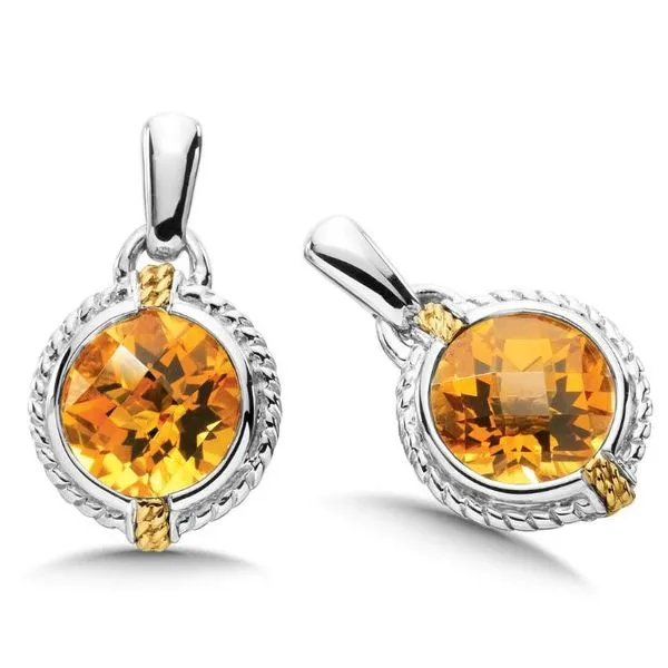 STERLING SILVER & 18K GOLD CITRINE EARRINGS Enhancery Jewelers San Diego, CA