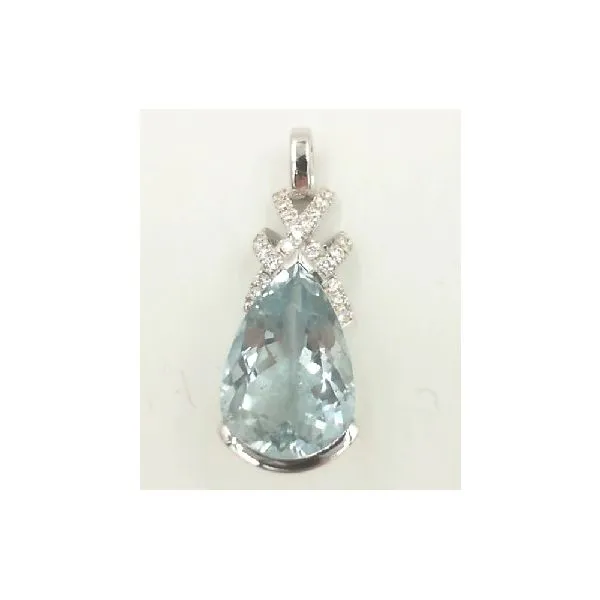 Aquamarine and diamond pendant Enhancery Jewelers San Diego, CA