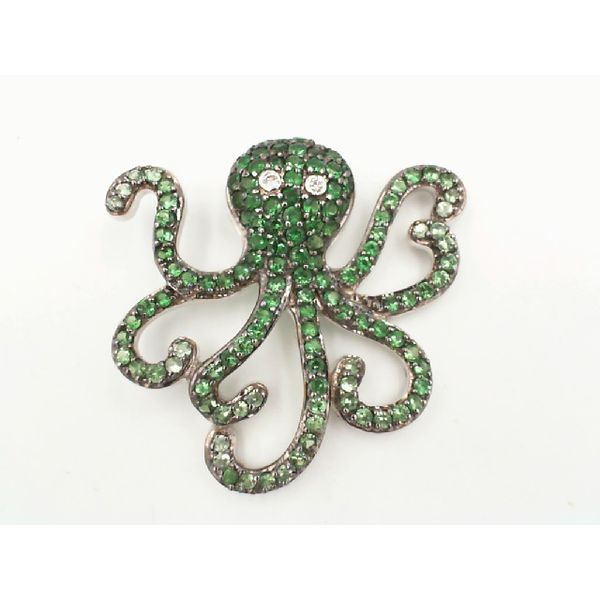 Tsavorite Garnet Octopus Pendant Enhancery Jewelers San Diego, CA