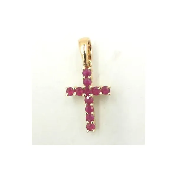 Yellow gold ruby cross Enhancery Jewelers San Diego, CA