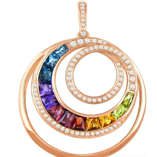 Multi- Colored Stone and Diamond Enhancer Pendant Enhancery Jewelers San Diego, CA