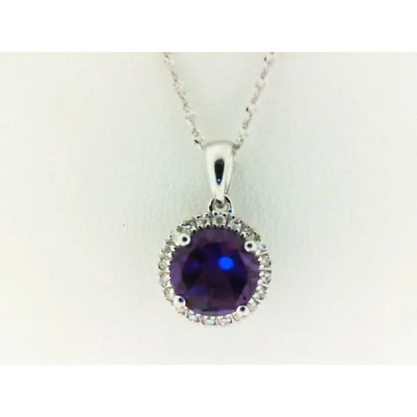 14K White Gold Amethyst And Diamond Pendant Enhancery Jewelers San Diego, CA
