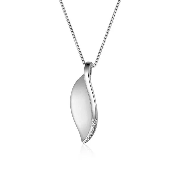 Sterling Silver Matte/Polish Diamond Pendant Enhancery Jewelers San Diego, CA