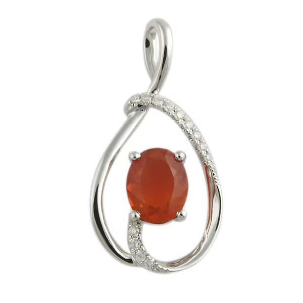 Fire Opal Pendant Enhancery Jewelers San Diego, CA