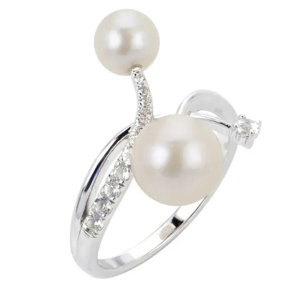 Sterling Silver Fresh Water Pearls And White Topaz Ring Enhancery Jewelers San Diego, CA