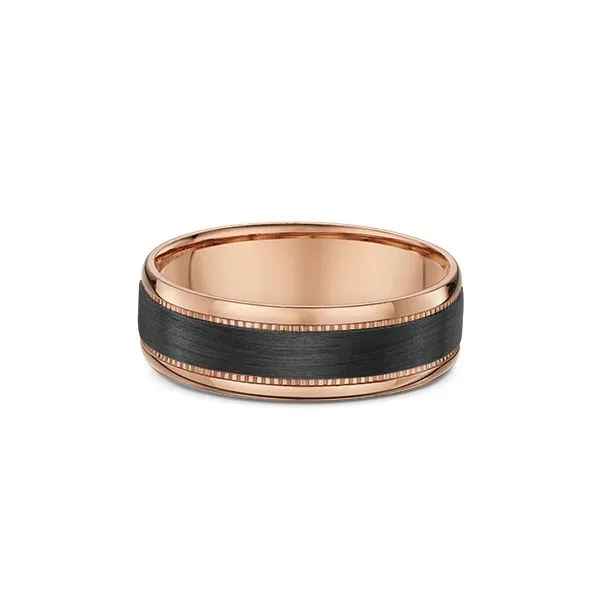 Rose 14 Karat Gold/Carbon Fiber Wedding Band Enhancery Jewelers San Diego, CA